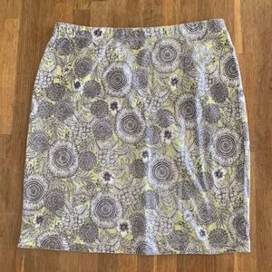 J. Jill 100% Cotton Floral Print Skirt